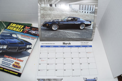 Lot of 3 Firebird Books Manuals Magazine 1 Calendar 1970 Formula 400 Pontiac Old