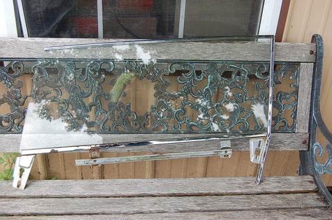1963 Pontiac Catalina RH Passenger Door Glass With Frame Original Chrome
