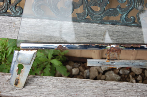 1963 Pontiac Catalina RH Passenger Door Glass With Frame Original Chrome