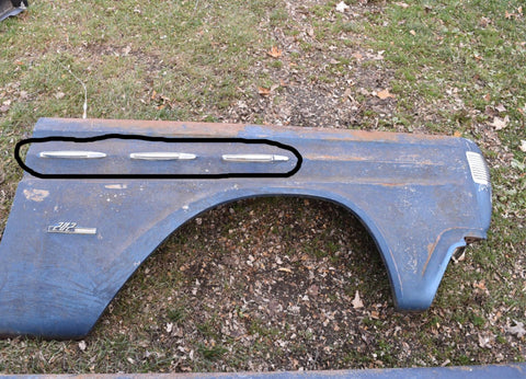 1964 64 Mercury Comet Fender Spears Trim Molding Marauder Parklane OEM Original