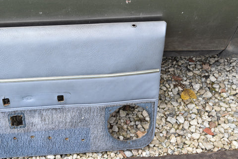 1981-1986 Ford Mustang Convertible Power Window Passenger RH Door Panel Blue OEM