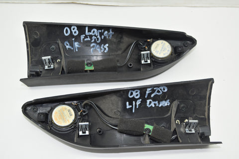 08 09 10 F250 Black LH RH Tweeter Door Panel Trim Pair 2x Speaker 2008 2009 10