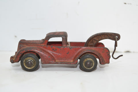 Rare Antique Cast Iron Arcade Balloon Tow Truck Toys Rubber Tires Vintage