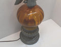 Vintage Metal Eagle Amber Glass Lamp HUGE Tested Working Collectible Decor