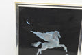 Kafka Foil Artwork 1985 Vintage Decor Pegasus Unique Silver Frame She Shed
