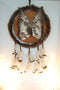 Handmade Bird Feather Dream Catcher Fur Wrapped Beads Leather Cherokee decor