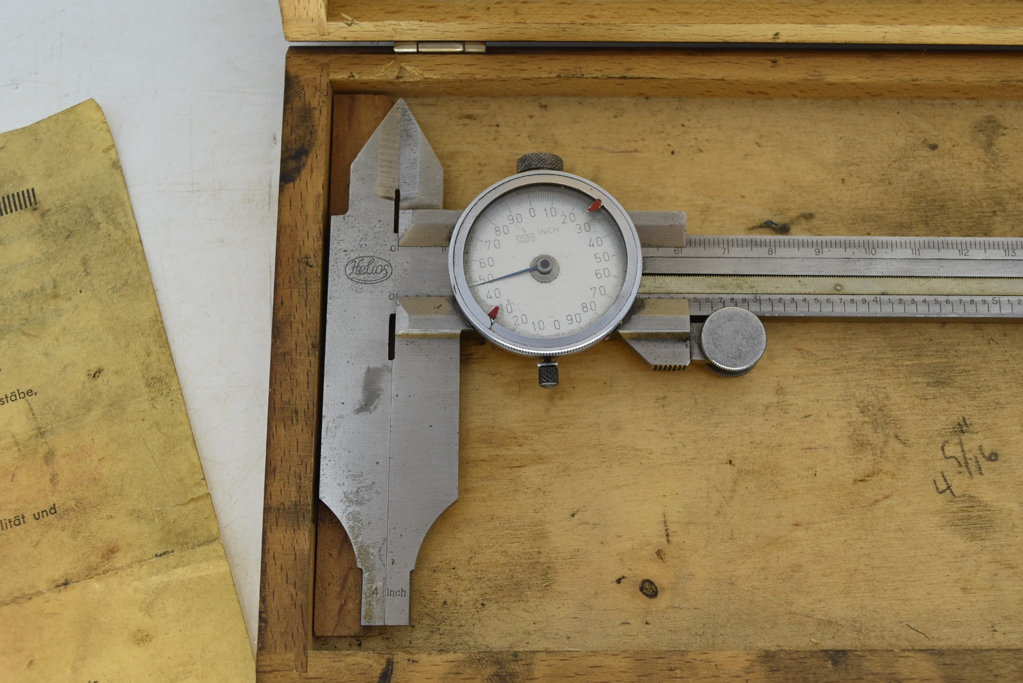Vintage Helios Dial Caliper Original Box Instruction Manual Germany Br