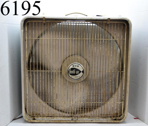 Vintage WTG W T Grant Metal Box Fan Tested Ventil-Air Collectible Decor