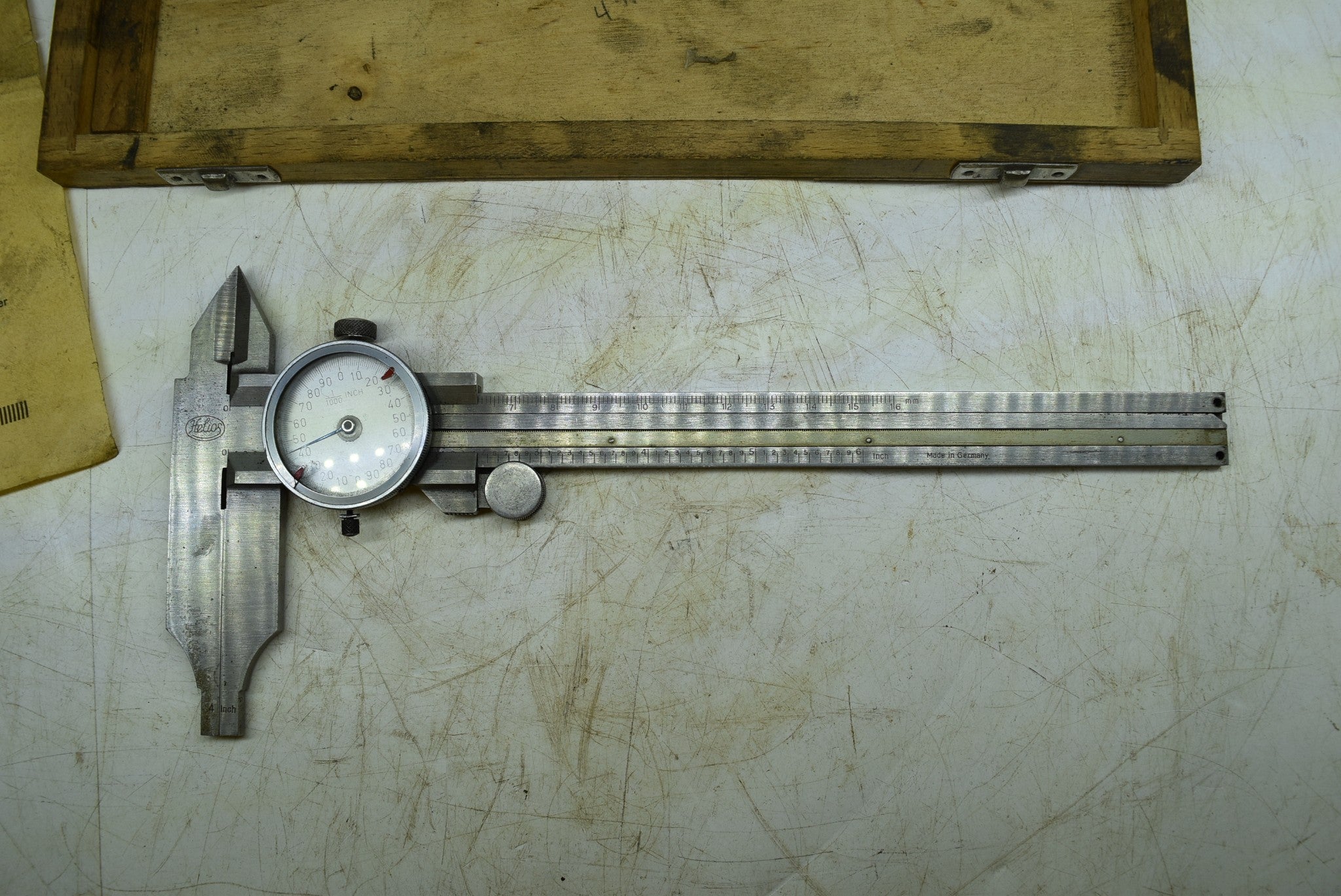 Vintage Helios Dial Caliper Original Box Instruction Manual Germany Br