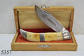 Bulldog Knife With Wooden Case Vintage Bone Handle Solingen Sterling Silver