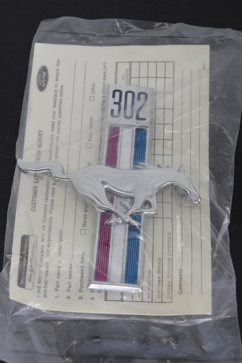 1968 Ford Mustang OEM Pony Grille Emblem + Pair 302 Fender Emblem LH RH 68