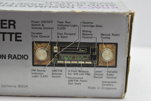 KID-587B Kraco Cassette Player In / Under Dash Stereo Radio NOS Open Box AM FM