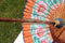 Vintage Paper Parasol Asian Solid Wood Antique Umbrella Collectible Decor Shed