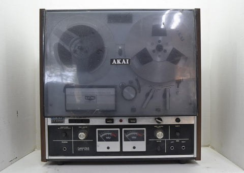 AKAI GX-220D Reel to Reel Tape Recorder With Plastic Cover Vintage Stereo Tested