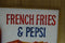 Vintage Pepsi French Fries Sign Collectible Original Man Cave Decor Cola Food