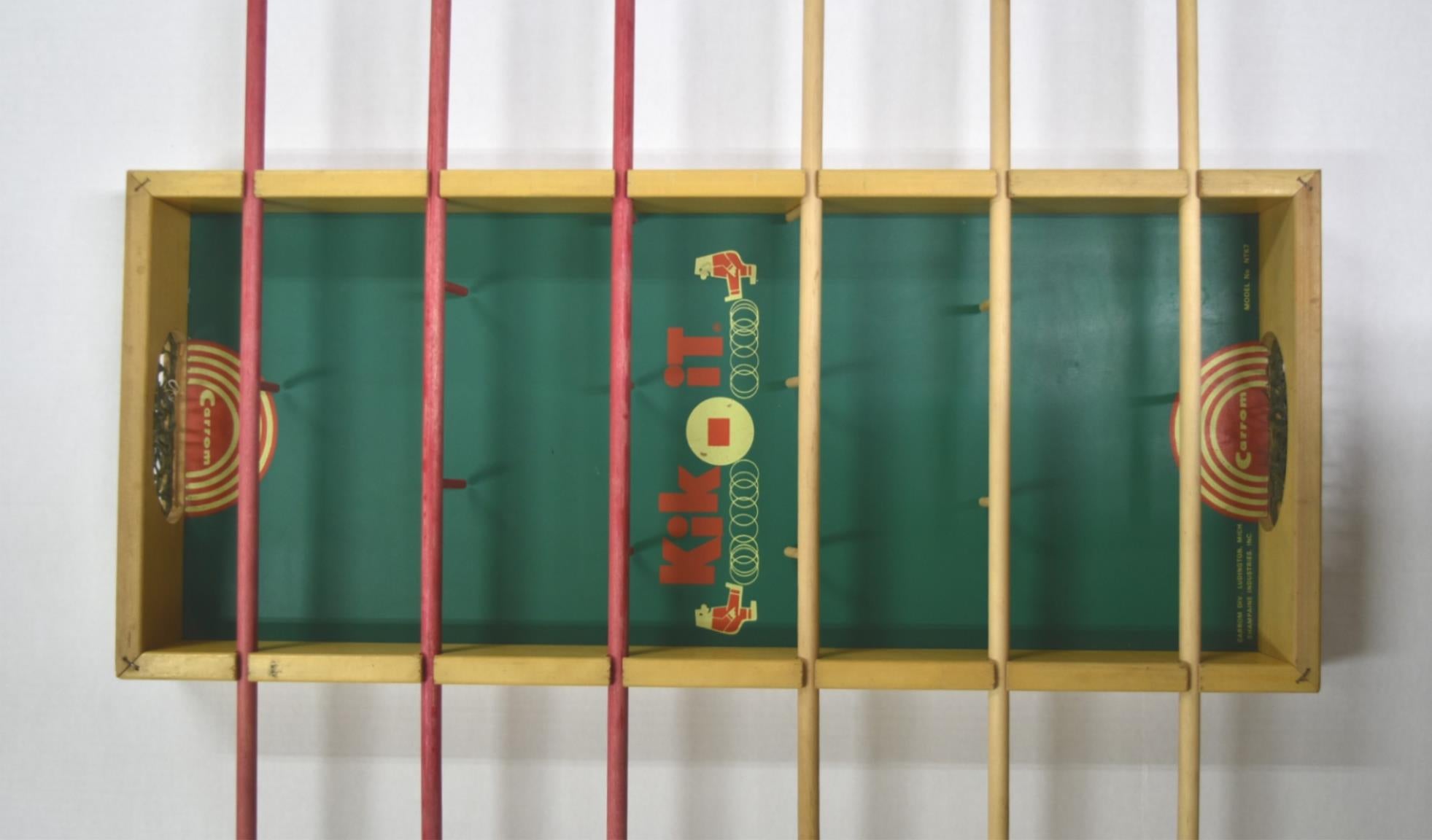 Carrom KIK IT KIKIT Foosball Soccer Game Table Top Toys Wooden Vintage