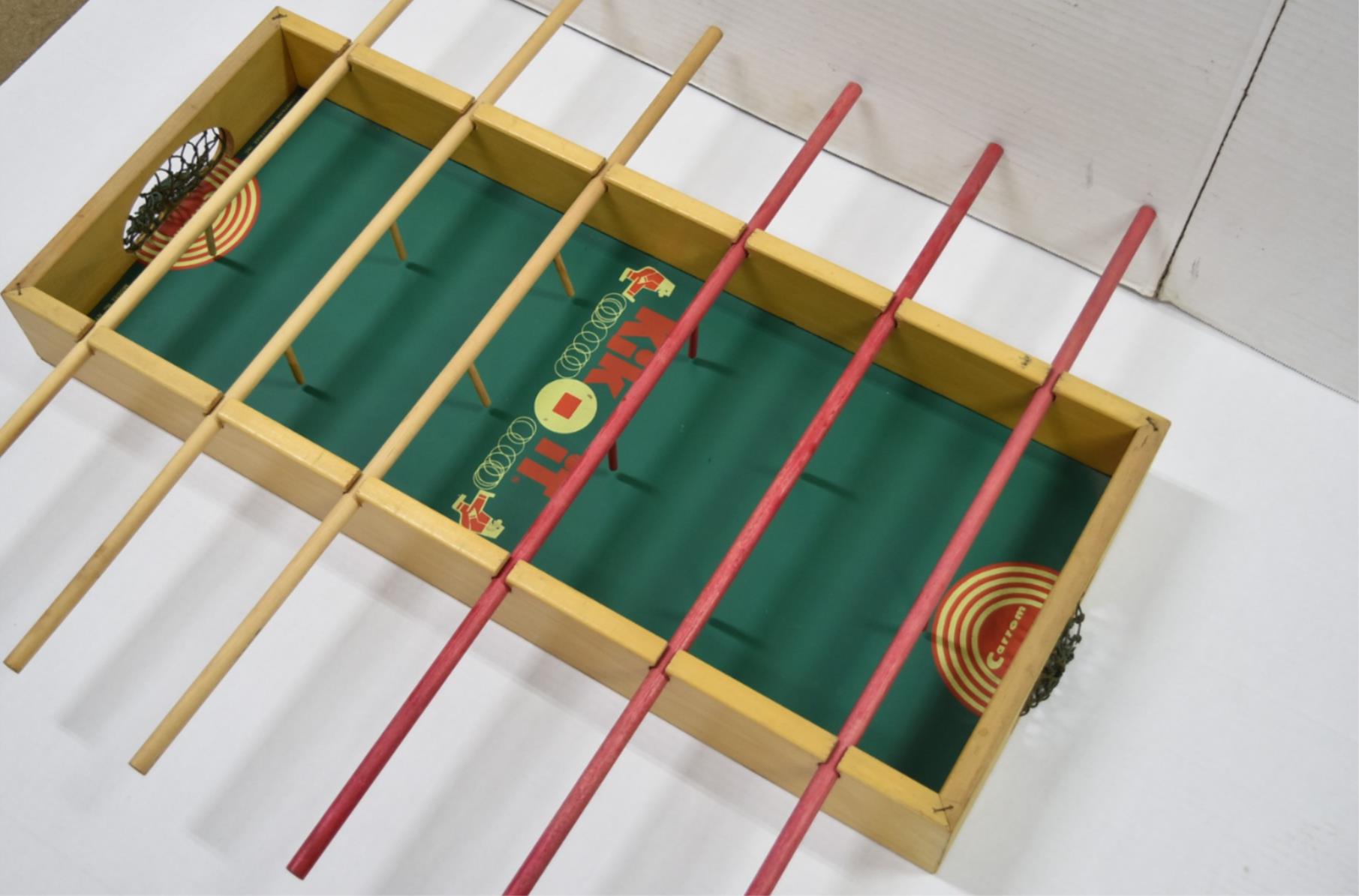 Carrom KIK IT KIKIT Foosball Soccer Game Table Top Toys Wooden Vintage
