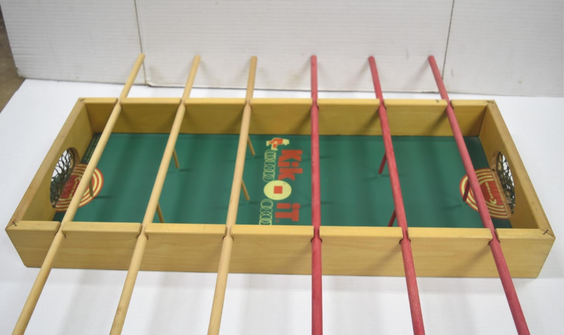 Carrom KIK IT KIKIT Foosball Soccer Game Table Top Toys Wooden Vintage