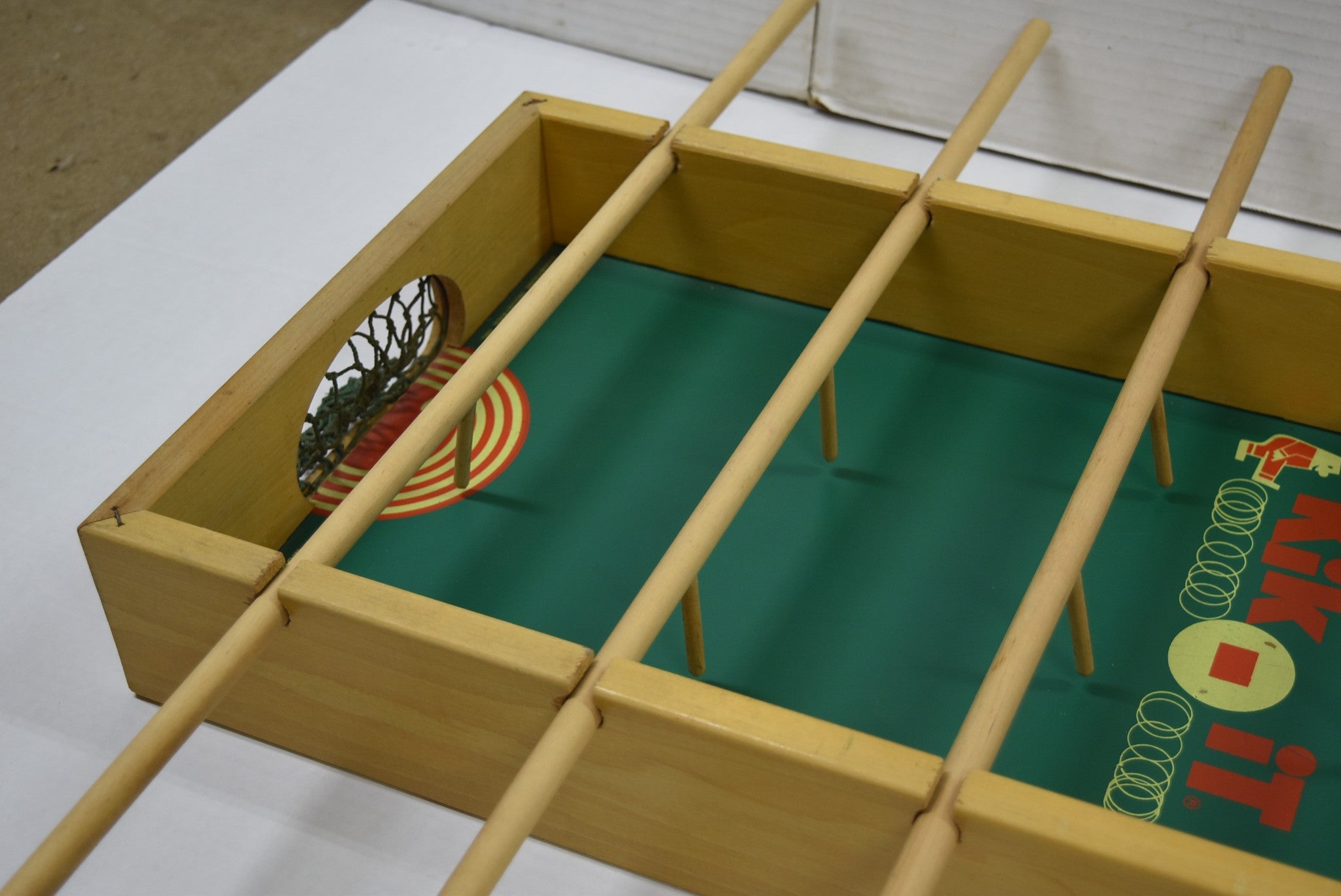 Carrom KIK IT KIKIT Foosball Soccer Game Table Top Toys Wooden Vintage