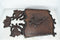 Antique Carved Wood Wall Pocket Letter Holder Decor Vintage Black Forest Leaves