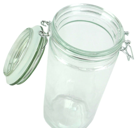 Airtight Glass Food Storage Jars with Lids 4 Sizes Kitchen Pasta Rice Canisters