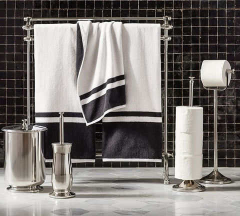 Pottery Barn Mercer Towel Stand Polished Nickel NEW