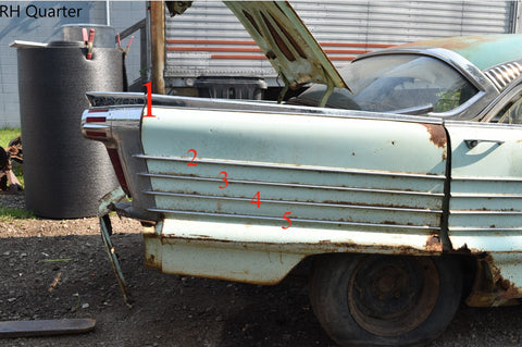 1958 Oldsmobile Super 88 Quarter Panel Spear Trim Moulding Right Passenger 58