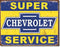 Vintage Chevy Super Service Tin Metal Sign Garage Shop Rustic Man Cave Dad Gift