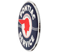 Open Road Brands Pontiac Service Round Metal Button Sign Vintage Style Gift Man Cave