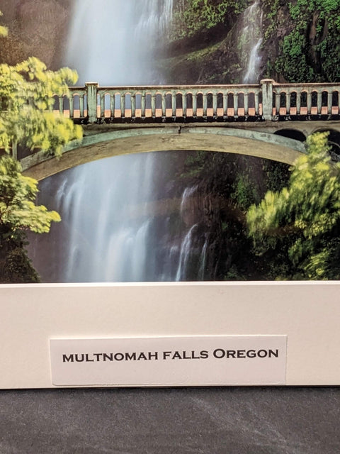 Photograph Multnomah Falls Oregon Waterfalls Bridge Scenic 12x16 matted Art