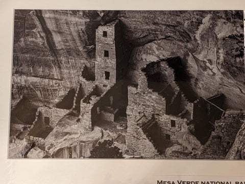 Photograph Mesa Verde National Park Colorado Cliff Dwellings 12x16 matted Art