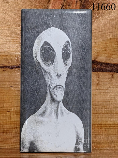 Alien Decorative Tile Halloween Monsters Horror Movie Laser Etched Art 3" x 6"