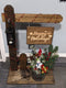 Rustic Handmade Standing Porch Sign Post Happy Holidays Welcome Lantern Decor