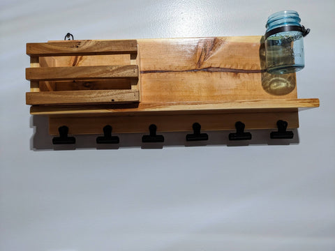 Rustic Organizer Mail Letter Holder Shelf Entryway Office Kitchen Handmade