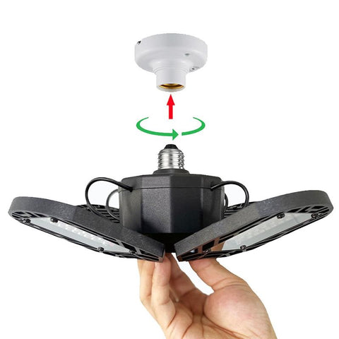 3 Leaf Metal Garage Folding Adjustable LED Ceiling Lighting Deformable