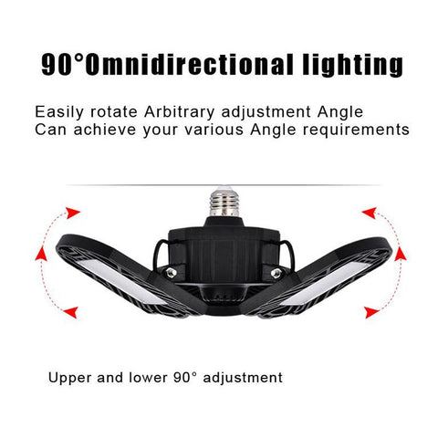 3 Leaf Metal Garage Folding Adjustable LED Ceiling Lighting Deformable