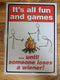 It's All Fun and Games - Red - Large 12x17" - Tin Sign man cave