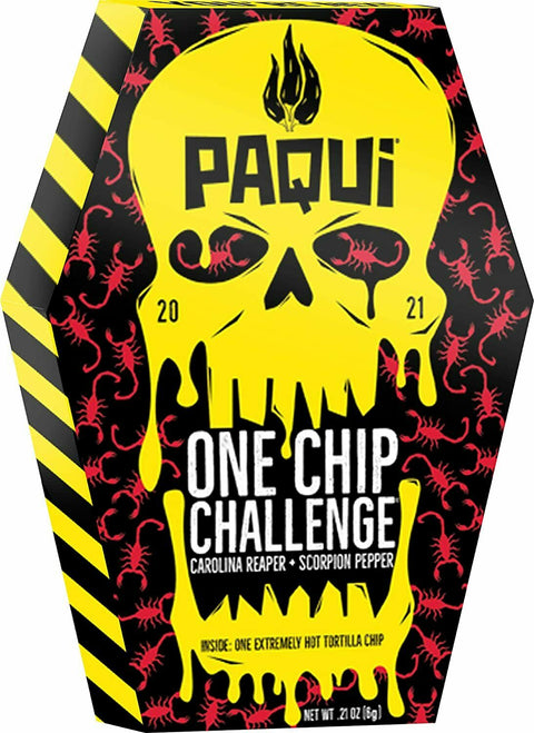 Paqui One Chip Challenge NEW 2021 Carolina Reaper Scorpion Chile Pepper Tortilla