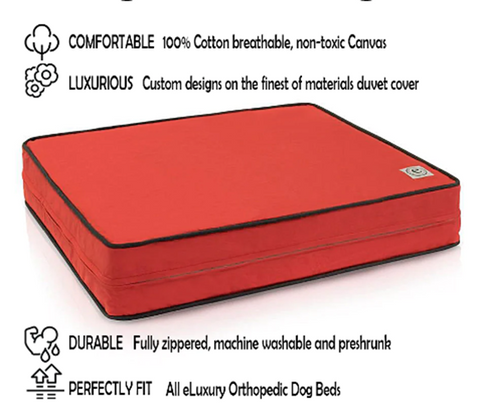 eLuxury Pet Dog Bed Cover 100% Cotton Removable Fully Washable Durable Med NEW