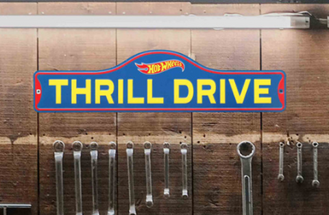 Metal Sign Hot Wheels Thrill Drive Garage Mattel Wall Art Man Cave Decor Gift