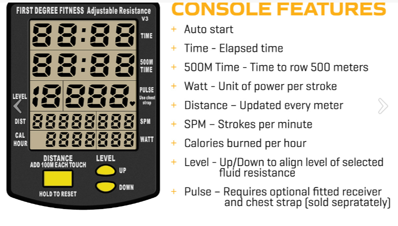 Apollo Plus V Fluid Rower Indoor First Degree Fitness New MISSING RAIL ...