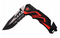 MTech Rescue Linerlock Folding Knife 3.38" 440 Steel Blade Red Aluminum Handle