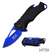 MTech Framelock Folding Knife 2.25" 440 Steel Blade Black/Blue Nylon Handle