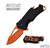 Mtech Folding Pocket Knife New Framelock A/O Black Orange MT-A882OR
