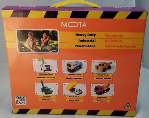 MOTA Heavy Industrial Truck Play Set w/6 Wind-Up and Go Trucks for Ages 3+ Toys