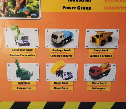 MOTA Heavy Industrial Truck Play Set w/6 Wind-Up and Go Trucks for Ages 3+ Toys