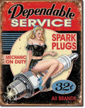 Dependable Service Collectible Rustic Metal Tin Sign Garage Man Cave Dad Gift